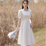 2025 Going out light wedding dress  satin  simple small dress daily certificate registration Xiaobai