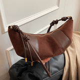 GREATNFB 2025 Retro matte bag women's popular new fashion casual shoulder bag niche popular shoulder messenger bag croissant bag