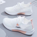 Cross-Border New Arrival Spring and Summer Women's Fly-Knit Sneakers Fashionable All-Match Running Shoes Mesh Breathable Casual Female Students