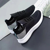 Cross-Border New Arrival Spring and Summer Women's Fly-Knit Sneakers Fashionable All-Match Running Shoes Mesh Breathable Casual Female Students