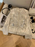 2025 new high-end beaded chic sequined top fragrant short jacket heavy industry Chinese top