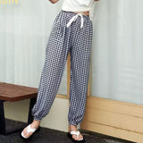 greatnfb Summer Women's Cotton Silk Thin Bloomers Adult Anti Mosquito Pants Beach Pants Artificial Cotton Casual Loose Tappered Pajama Pants