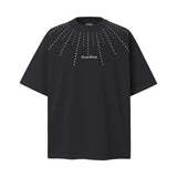 2025 8544 2025n Street 2025 Summer Hot Diamond Design Men's Loose Embroidery High-end Men's and Women's Short Sleeve T-Shirt