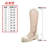 GREATNFB Knight Boots Women's Thick Leg Large Tube Circumference Summer Thin Mesh Boots Boots Mid-Calf Pointed Toe Mesh Boots Hollow Breathable