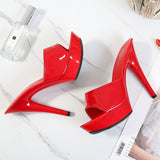 Foreign Trade plus Size High Heels Sexy Stiletto Heel Slippers Women's Summer Nightclub Roman Sandals Cross-Border Wholesale