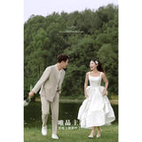 2025 Travel photography light wedding dress  new bridal temperament Korean version light door yarn simple Mori super fairy welcome dress