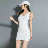 New Summer Women's Clothes Vest Dress S Letter Solid Color Sexy Slim Infinity Tennis Tank Dress Women's Clothing Skirts