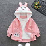 GREATNFB Children's Clothing Girls' Spring and Autumn Coat Hooded Cartoon Windbreaker  New Big Children's Boys Spring Clothing Coat Jacket Cardigan