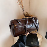 GREATNFB 2025 Retro work commuter bag women's large-capacity Boston bag popular new niche design single shoulder underarm pillow bag