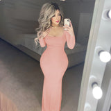 GREATNFB Q22DS381 2025 women's clothing New Kardashian skims casual long-sleeved high-waisted slim-fitting suspender dress