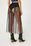 GREATNFB New Summer   Transparent Sexy Sequined Mid-Length Skirt Women's Clothing