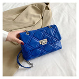 GREATNFB 2025 new women's fashion popular versatile classic diamond square bag simple commuter chain single shoulder messenger bag bag