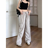 greatnfb NEWn Workwear Casual Pants Women's Summer  New High Waist Loose Wide Leg Pants Straight-Leg Pants Sports Trousers