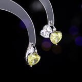 2025 popular new earrings, high-end earrings, creative design earrings, contrasting colors, front and rear double-sided love-shaped ear buckles