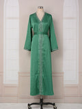 MT065 Middle East Women's Arabian Clothing Hot Diamond New V-neck Robe   Hot Trade Temperament Dress