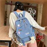 INS Good-looking Schoolbag Female Student Korean Style Antique Junior High School Student High School Student Large Capacity Campus Backpack Backpack