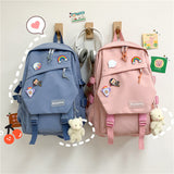 INS Good-looking Schoolbag Female Student Korean Style Antique Junior High School Student High School Student Large Capacity Campus Backpack Backpack