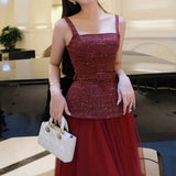 2025 spring and summer  light mature wind sling vest women's high-end temperament light luxury age-reducing gentle top