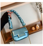 GREATNFB 2025 New new laser small square bag fashionable woven handbag premium chain lipstick messenger bag bag
