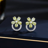 2025 S925 silver needle niche design sense temperament versatile spring and summer new high-end sense simple fresh temperament flower stud earrings