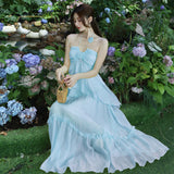 2025 Niche design high-end coffee break  chic and beautiful small fragrant wind seaside vacation yellow neck dress