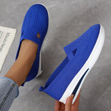 Cross-Border Foreign Trade Hot Selling plus Size Women's Fly-Knit Sneakers Slip-on Lazy Mom Shoes