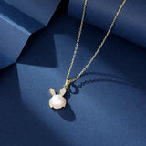 2025 New Natal Year of the Rabbit Necklace Light Luxury Premium Clavicle Chain Freshwater Pearl Rabbit Stud Earrings Jewelry Set
