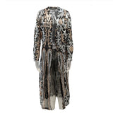 GREATNFB New Sequins Dress Long Sequin Shawl  Sexy Sequin Embroidered See-through Cardigan Hair Generation