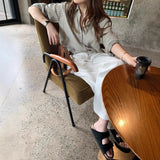 Siyuan, Quan linen woven striped suit, home lazy style casual loose shirt shorts trousers women 7721
