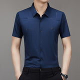 GREATNFB Summer New TikTok Same Style Men's Short-Sleeved Shirt Business Seamless Shirt