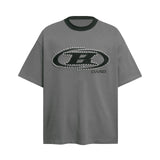 2025 6093 2025n Vintage 2025 Summer Neutral Embroidery Bead Design High Sense Men's Loose Short Sleeve T-Shirt