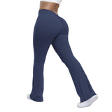 greatnfb HOT and NEW Cross Border  Peach Bell-Bottom Pants Women's Yoga High Waist Hip Lift Tights Wide Leg Fitness Pants Women's Clothing