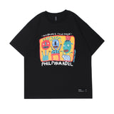2025 Man Kun T704-2022SS-2025n Street High Street Trend Brand Design Theme: Painting Cartoon Short Sleeve T-Shirt