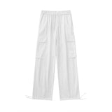 GREATNFB Japanese-Style Retro Overalls Men's  New Outdoor Multi-Pocket Loose Casual Straight-Leg Wide Leg Drawstring Long Pants