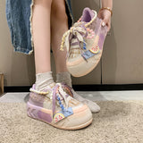 Spring New Women's Casual Shoes Ugly and Cute Big Head Sports Board Shoes Muffin Dissolved Platform Canvas Shoes Wholesale