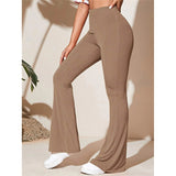 greatnfb HOTan and NEWn New Women's Clothes Casual Knitted Sports Trousers Draping Horn High Waist Yoga Pants