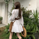 2025 Coffee Break  Gentle Wind White Dress  Spring New Skirt Women's Advanced Sense Skinny Temperament Long Dress
