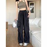 greatnfb NEWn Workwear Casual Pants Women's Summer  New High Waist Loose Wide Leg Pants Straight-Leg Pants Sports Trousers