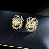 2025 haute couture elegance temperament earrings wholesale tide pearl light green zircon bow lace stud earrings