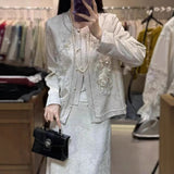 2025 new high-end beaded chic sequined top fragrant short jacket heavy industry Chinese top