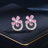 2025 S925 silver needle niche design sense temperament versatile spring and summer new high-end sense simple fresh temperament flower stud earrings