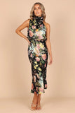Popular trade 2025 women's clothing  popular summer light and mature temperament long dress sleeveless printed neck dress