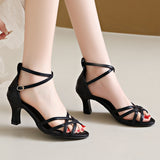 Stiletto Heel plus Size Peep Toe Fashion Hollowed-out Cross Strap Sandals Women's  Summer Bag Heel European and American Sexy High Heels
