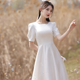 2025 Going out light wedding dress  satin  simple small dress daily certificate registration Xiaobai