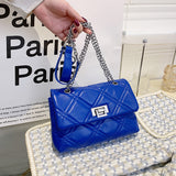 GREATNFB 2025 new women's fashion popular versatile classic diamond square bag simple commuter chain single shoulder messenger bag bag