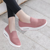 Women's Shoes  Autumn Solid Color Breathable Flyknit Shoes Slip-on Women's Sneaker Socks Cross-Border Casual Shoes Women