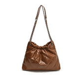 GREATNFB 2025 Xiaoxiangfeng diamond chain fashionable versatile drawstring bag women's popular new niche design crossbody bucket bag