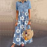 GREATNFB Cross-Border European and American AliExpress Outon Independent Station Denim Style Long Multi-Buckle Distressed Dress