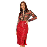 GREATNFB INS 2025  women's clothing  skirt  summer models, slim split sequined skirt women's wholesale