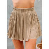 GREATNFB 2022 Spring and Summer New Cross-Border European and American Skirt Pure Color Ice Silk Wrinkle Pleated  Skirt